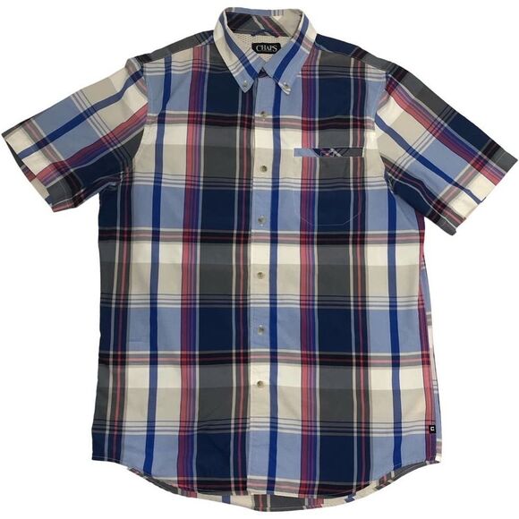 Chaps short sleeveplaid shirt medium button down - Picture 1 of 9